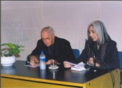 Conferencia de Monseñor Mejía, director de la biblioteca del Vaticano en la fundación Borges