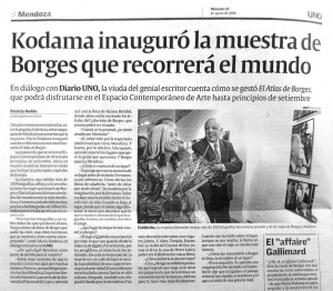 Kodama inauguró la muestra de Borges que recorrerá el mundo